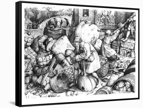 Everyman-Pieter Bruegel the Elder-Framed Stretched Canvas