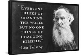 Everyone Thinks Of Changing World... Not Himself - Tolstoy Quote Poster-Ephemera-Framed Poster