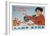 Everyone Together to Kill the 4 Evils, Original Chinese Cultural Revolution-null-Framed Giclee Print