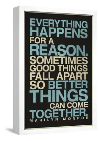 Everything Happens For A Reason Positive Quote Print Motivation Poster Poster