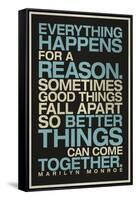 Everything Happens For a Reason Marilyn Monroe Quote-null-Framed Stretched Canvas