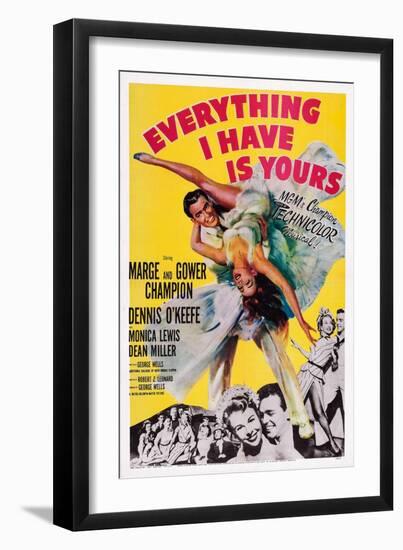 Everything I Have Is Yours, Gower Champion, Marge Champion, 1952-null-Framed Art Print