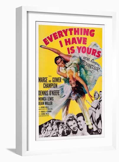 Everything I Have Is Yours, Gower Champion, Marge Champion, 1952-null-Framed Art Print