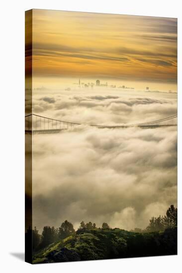 Everything Went Magical, Sunrise Fog Envelopes Golden Gate Bridge, San Francisco-Vincent James-Stretched Canvas