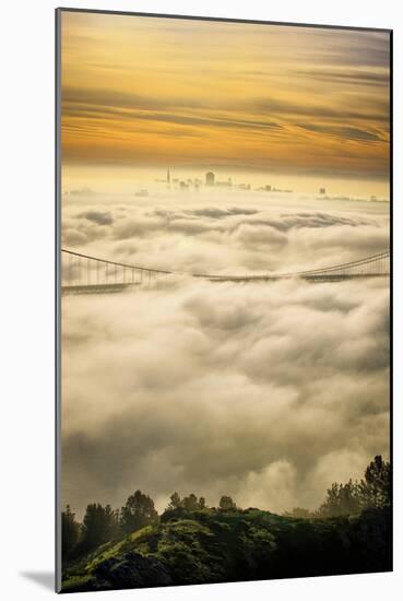 Everything Went Magical, Sunrise Fog Envelopes Golden Gate Bridge, San Francisco-Vincent James-Mounted Photographic Print