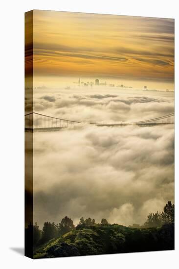 Everything Went Magical, Sunrise Fog Envelopes Golden Gate Bridge, San Francisco-Vincent James-Stretched Canvas