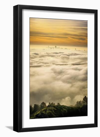 Everything Went Magical, Sunrise Fog Envelopes Golden Gate Bridge, San Francisco-Vincent James-Framed Premium Photographic Print