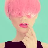 Girl with Pink Hair. Fashionable Trend-Evgeniya Porechenskaya-Photographic Print