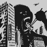 Big Gorilla Destroys City-Evgeny Bakal-Laminated Art Print