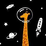 Giraffe in Space-Evgeny Bakal-Mounted Art Print