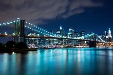 New York at Night with Blue Hue-Evgeny_D-Mounted Photographic Print