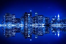 New York at Night with Blue Hue-Evgeny_D-Stretched Canvas