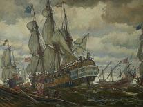 The Fleet of Peter I, 1909-Evgeny Evgenyevich Lanceray-Stretched Canvas