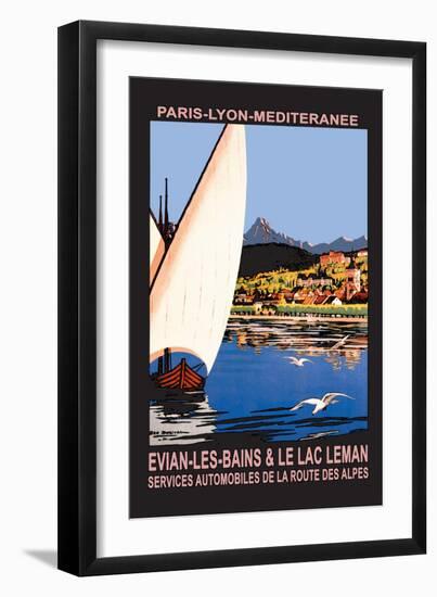 Evian les Bains and le Lac Leman-Georges Dorival-Framed Art Print