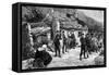 Eviction of an Irish Farmer by English Police, Print Made by F. Moller, fro-Charles Auguste Loye-Framed Stretched Canvas