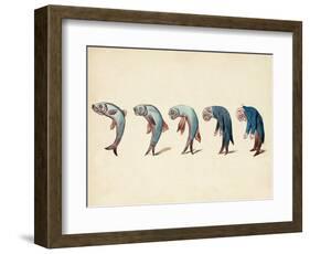 Evolution of Fish into Old Man, c. 1870-Science Source-Framed Giclee Print