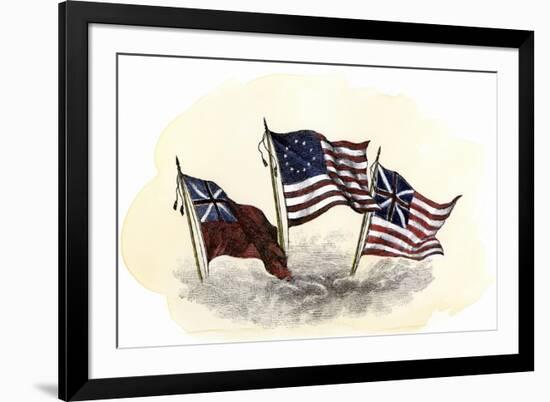 Evolution of the United States Flag-null-Framed Giclee Print