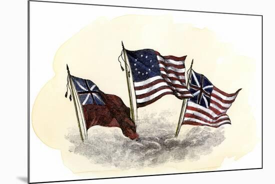 Evolution of the United States Flag-null-Mounted Giclee Print