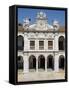 Evora University Arcaded Courtyard, Evora, Alentejo, Portugal, Europe-White Gary-Framed Stretched Canvas