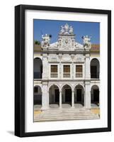 Evora University Arcaded Courtyard, Evora, Alentejo, Portugal, Europe-White Gary-Framed Photographic Print