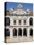 Evora University Arcaded Courtyard, Evora, Alentejo, Portugal, Europe-White Gary-Stretched Canvas