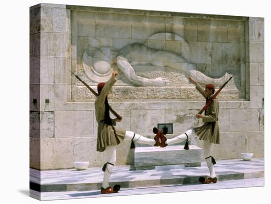 Evzones Guards in Front of Greek Parliament Building, Syntagma Square, Athens, Greece, Europe-Richardson Rolf-Stretched Canvas