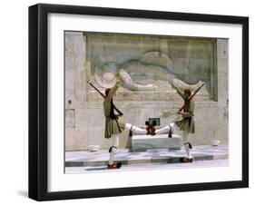 Evzones Guards in Front of Greek Parliament Building, Syntagma Square, Athens, Greece, Europe-Richardson Rolf-Framed Photographic Print