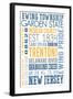 Ewing Township, New Jersey - Typography-Lantern Press-Framed Art Print