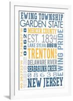 Ewing Township, New Jersey - Typography-Lantern Press-Framed Art Print