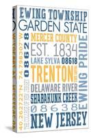 Ewing Township, New Jersey - Typography-Lantern Press-Stretched Canvas