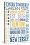 Ewing Township, New Jersey - Typography-Lantern Press-Stretched Canvas