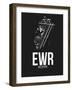 EWR Newark Airport Black-NaxArt-Framed Art Print