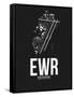EWR Newark Airport Black-NaxArt-Framed Stretched Canvas