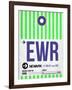 EWR Newark Luggage Tag I-NaxArt-Framed Art Print