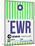 EWR Newark Luggage Tag I-NaxArt-Mounted Art Print