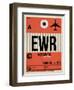 EWR Newark Luggage Tag I-NaxArt-Framed Art Print