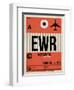 EWR Newark Luggage Tag I-NaxArt-Framed Art Print