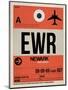 EWR Newark Luggage Tag I-NaxArt-Mounted Art Print