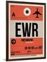 EWR Newark Luggage Tag I-NaxArt-Framed Art Print