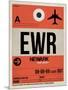 EWR Newark Luggage Tag I-NaxArt-Mounted Art Print