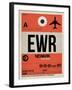 EWR Newark Luggage Tag I-NaxArt-Framed Art Print