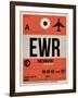 EWR Newark Luggage Tag I-NaxArt-Framed Art Print