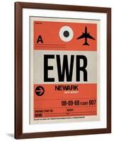 EWR Newark Luggage Tag I-NaxArt-Framed Art Print