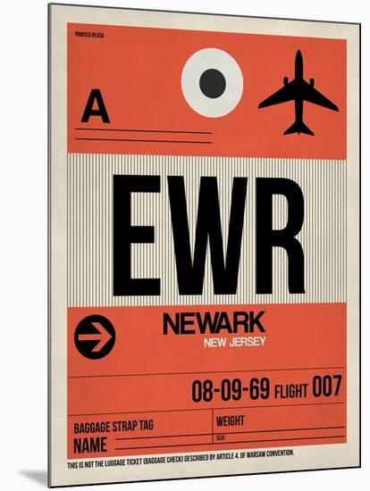 EWR Newark Luggage Tag I-NaxArt-Mounted Art Print