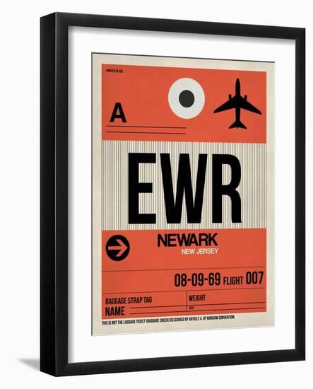 EWR Newark Luggage Tag I-NaxArt-Framed Art Print