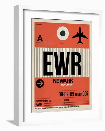 EWR Newark Luggage Tag I-NaxArt-Framed Art Print