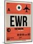 EWR Newark Luggage Tag I-NaxArt-Mounted Art Print