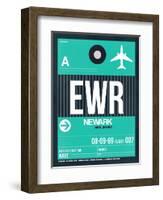 EWR Newark Luggage Tag II-NaxArt-Framed Art Print