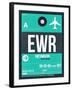 EWR Newark Luggage Tag II-NaxArt-Framed Art Print