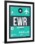 EWR Newark Luggage Tag II-NaxArt-Framed Art Print